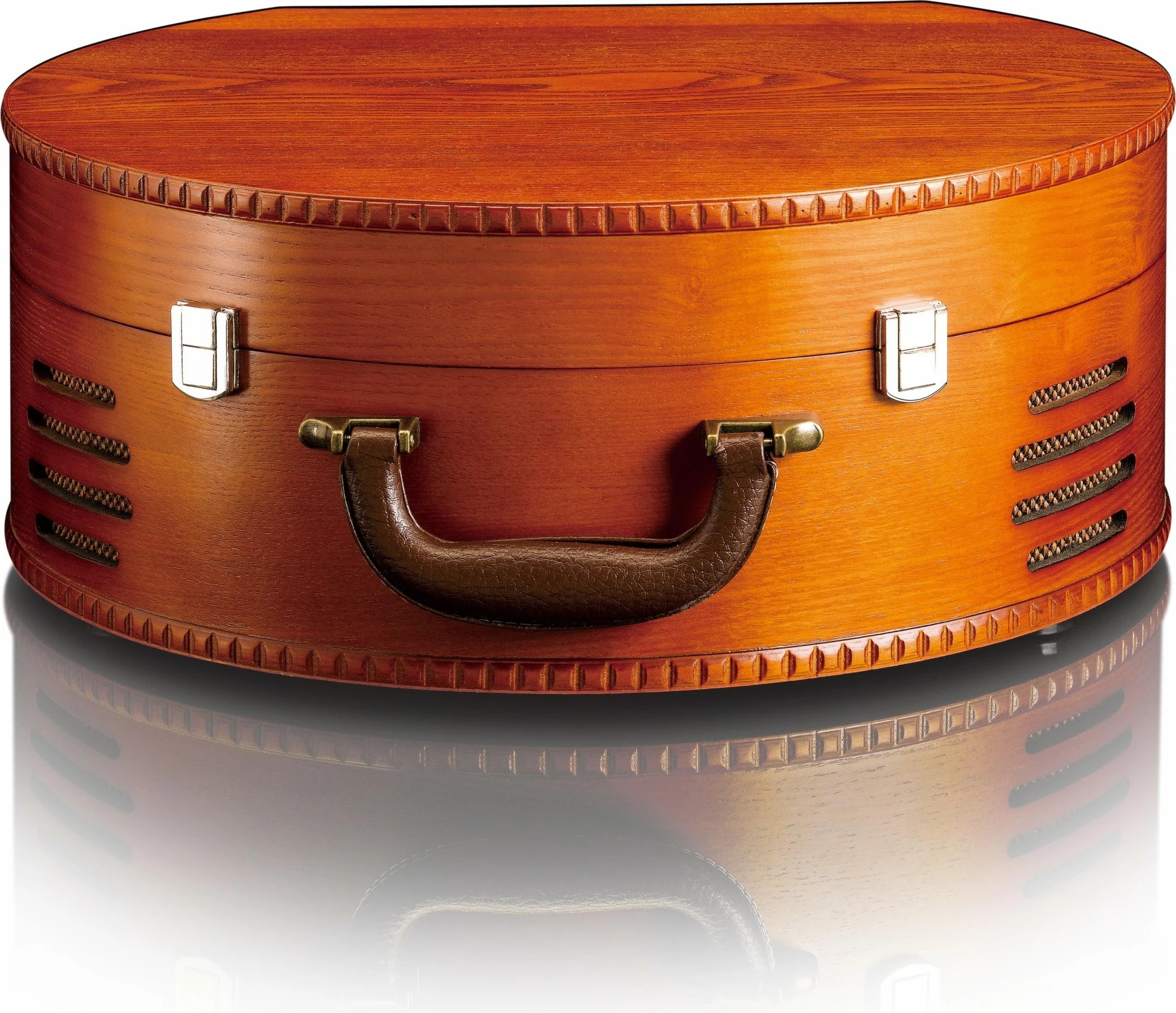 Gramofon iz drevesa, USB, z vgrajenima zvočnikoma, Lenco TT-34, rjav