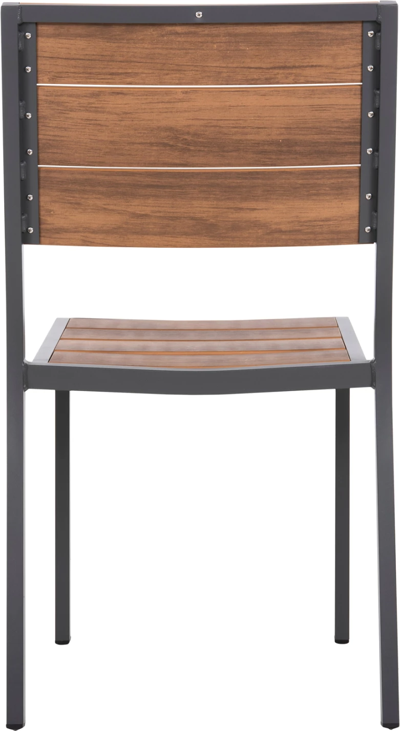 Aluminijast stol SAGA FH6063.02, temno siv, s polywood, 46x52x86H cm