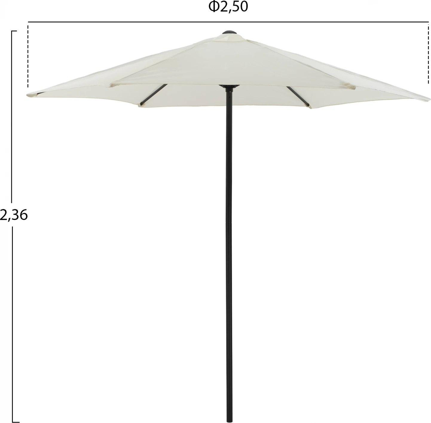 Aluminijasti dežnik FH6030.02 bež siva Φ250x236 cm