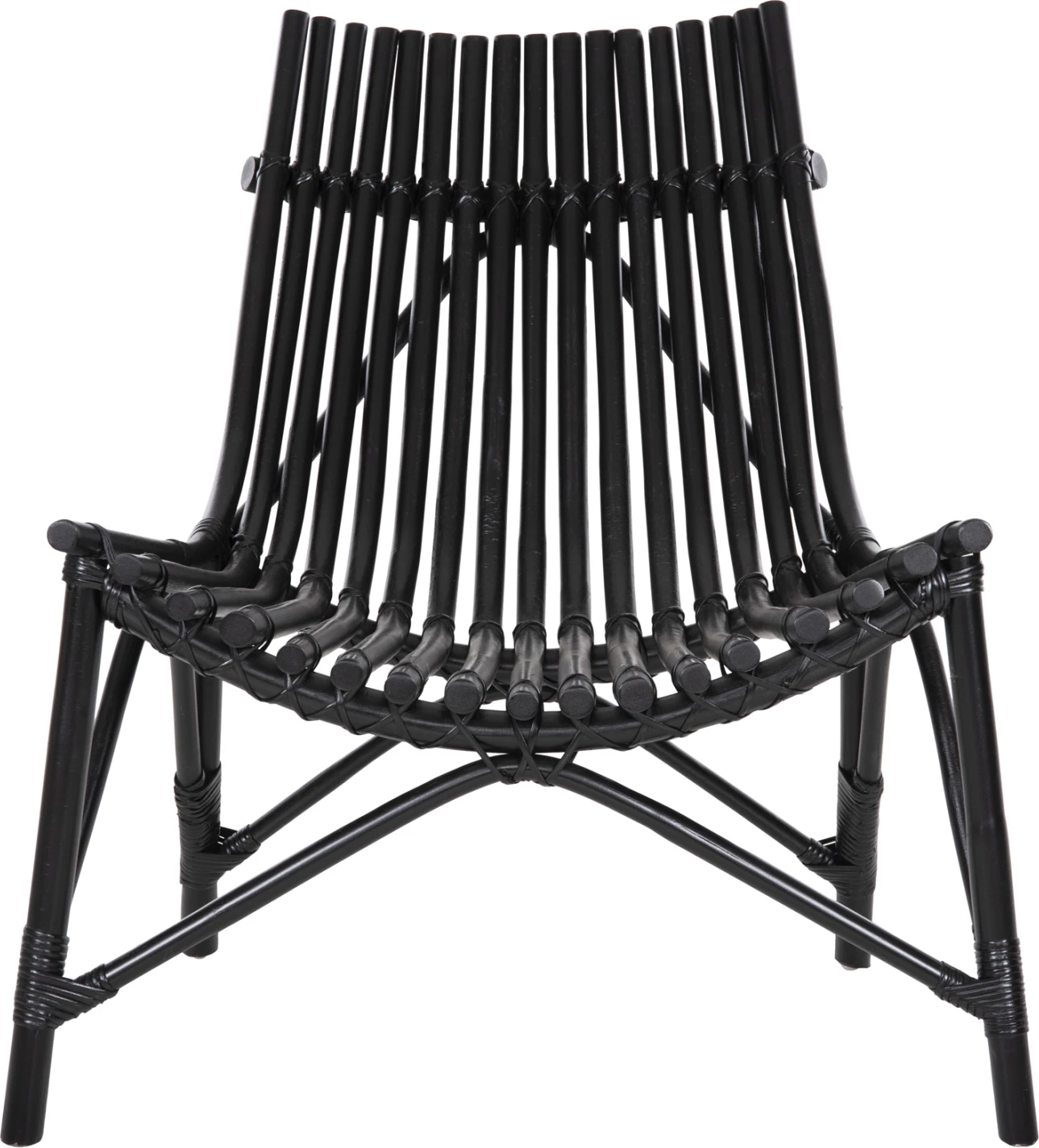 Stol za zunaj CELLION FH9812.02 ratan palice v črni barvi 76x72x83Hcm