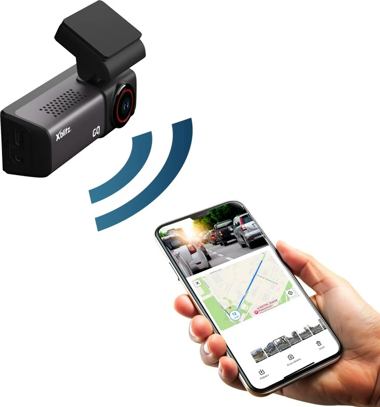 Avtokamera 2K Ultra HD, 2-palčni zaslon, 140°, Xblitz GO3, črna