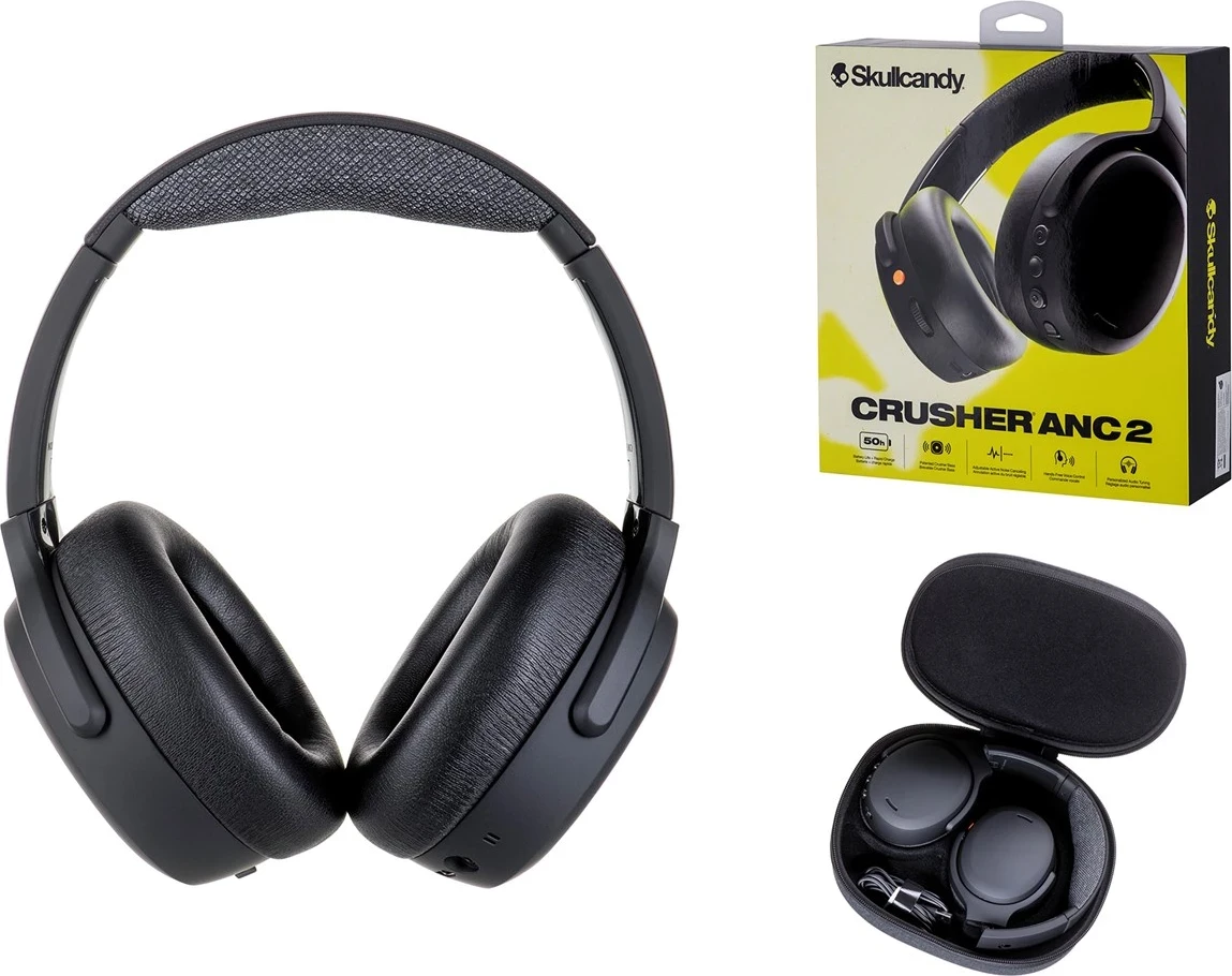 Brezžične slušalke z aktivnim dušenjem Skullcandy Crusher ANC 2, True Black