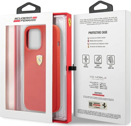 Zaščitna silikonska zaščita Ferrari FESSIHCP13XRE za iPhone 13 Pro Max 6,7", rdeča