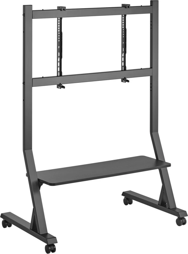 Mobilni stojalo za TV, Techly 366983, za zaslone 45–90 palcev, 60 kg, s policami, črno