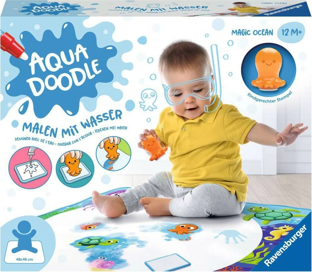 Preproga za risanje z vodo, Ravensburger Aqua Doodle 04568, za otroke, 500x500 mm, večbarvna