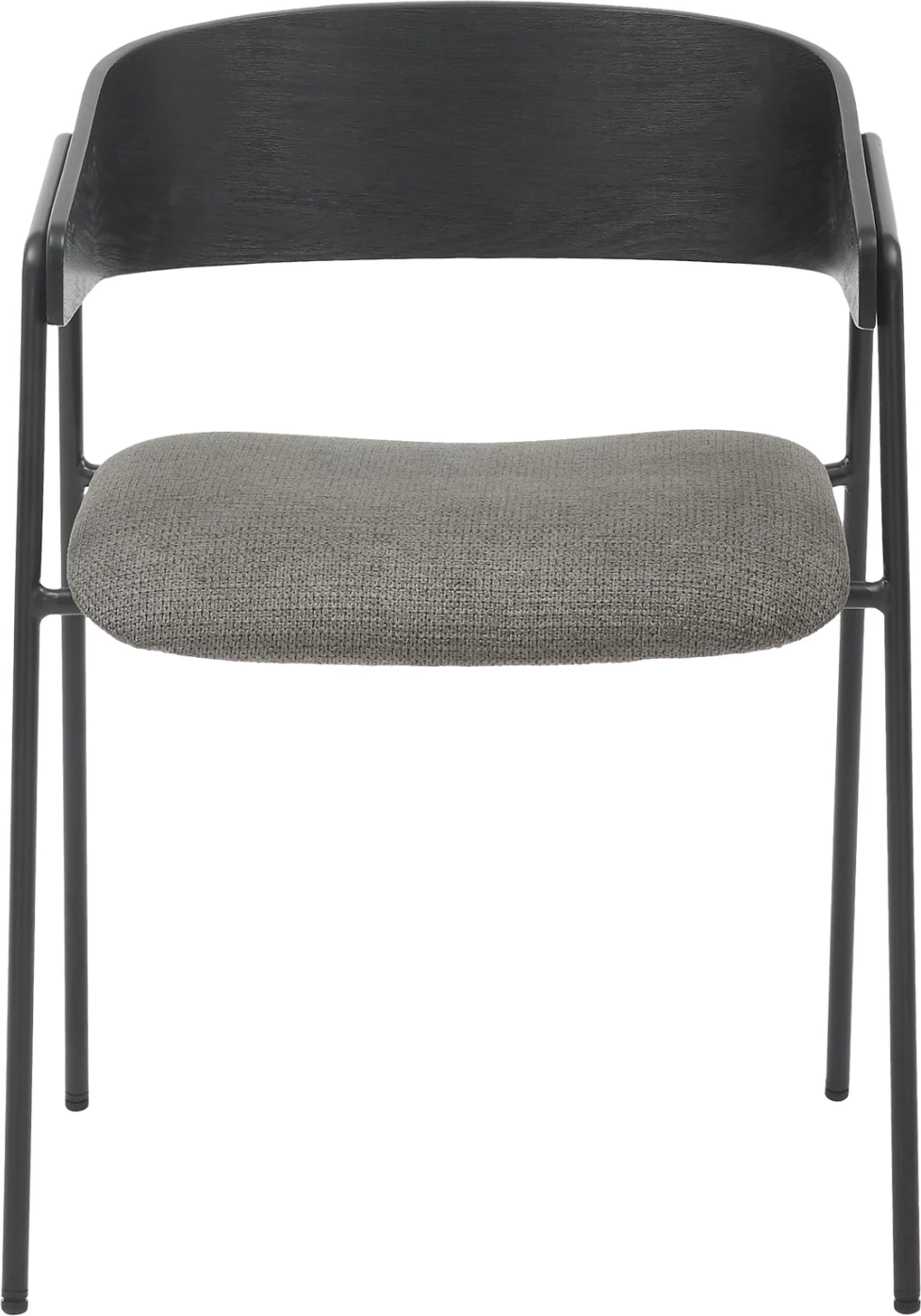 Jedilni stol KORIN FH9975.02 kovina in vezana plošča v črno-sivi tkanini 54x51x72,5H cm, set 2 kosov