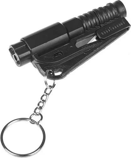 Varnostno nujno orodje z zvokom, rezilo za pas in lomilec stekla GUARD YC-004-BL, črno