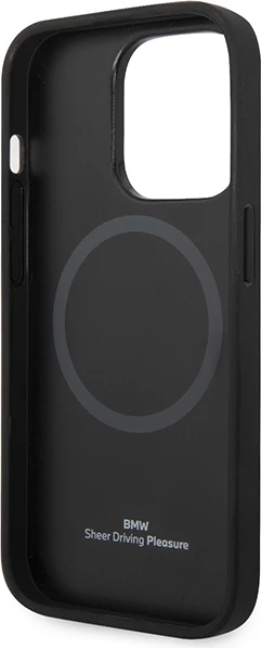 Zaščitni ovitek za iPhone 14 Pro Max 6,7", BMW BMHMP14XSLLNA, usnje, MagSafe, mornarsko modra