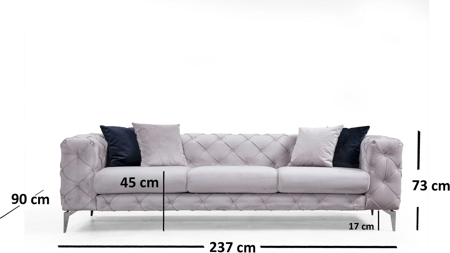 Trosed Atelier del Sofa Como, svetlo siva