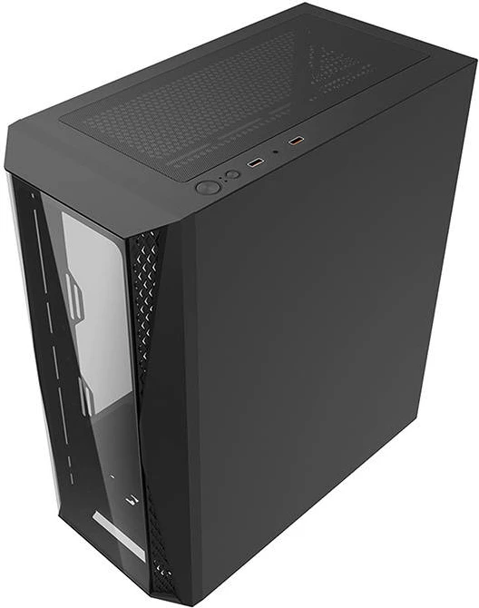 Računalniško ohišje z 4 ventilatorji ARGB, Mid Tower, ATX — Darkflash DK352 Plus, črn