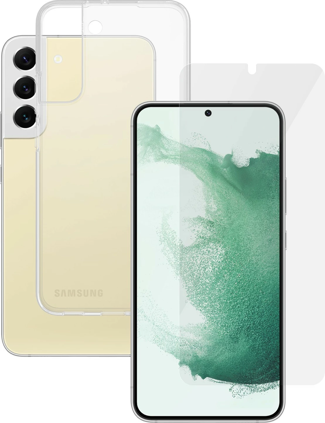 Prozoren zaščitni ovoj in zaščita zaslona PanzerGlass SAFE. za Samsung Galaxy S22 Plus 5G