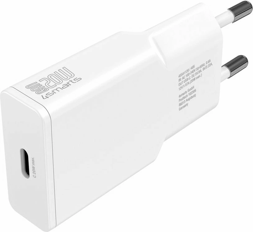 Hitri polnilec PDPlug Slim 4smarts, 1,5 m, bel