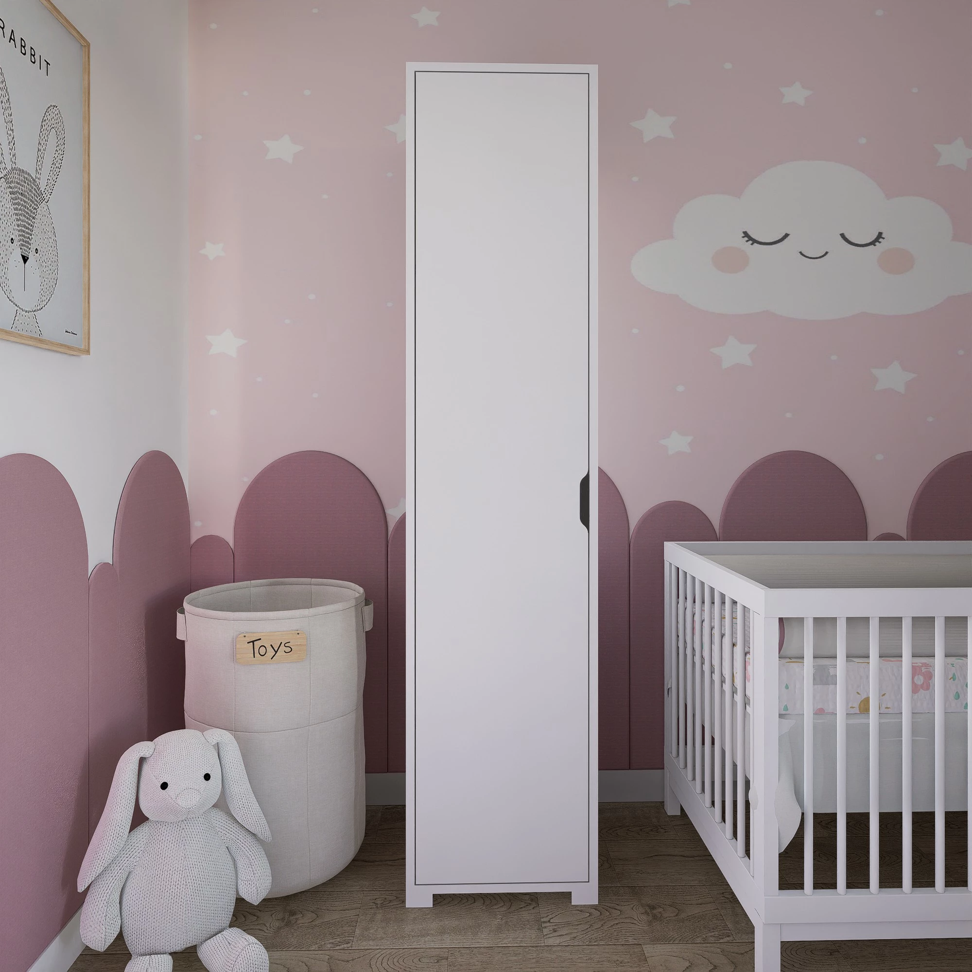 Dnevni/Spalni omarica Skye Decor, mat bela, Duru 1600-042