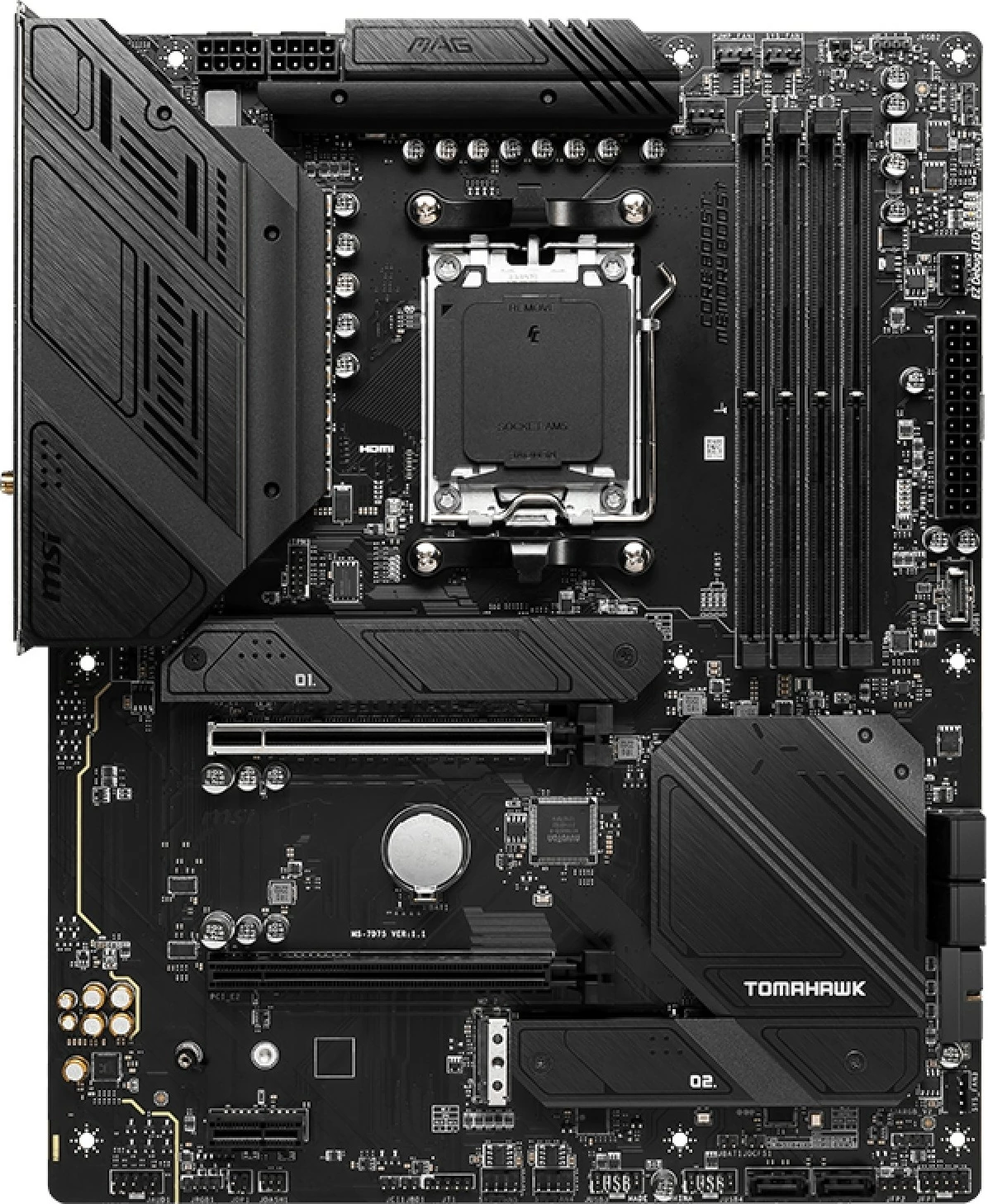 Plošča za matično ploščo MSI MAG B650 Tomahawk WIFI, AMD, Socket AM5, DDR5, 128 GB, črna