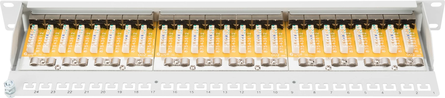 Patch panel s 24 priključki Cat6, 1U, siv Digitus