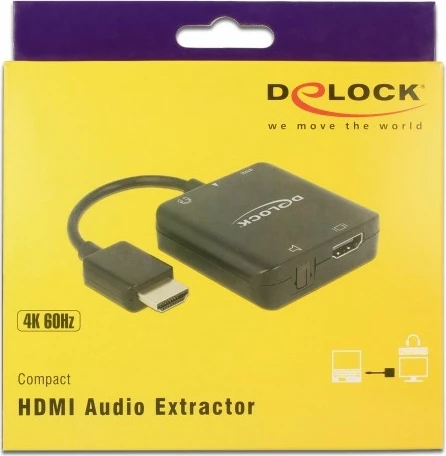 HDMI adapter DeLOCK 63276, moški-ženska, 4K, črn