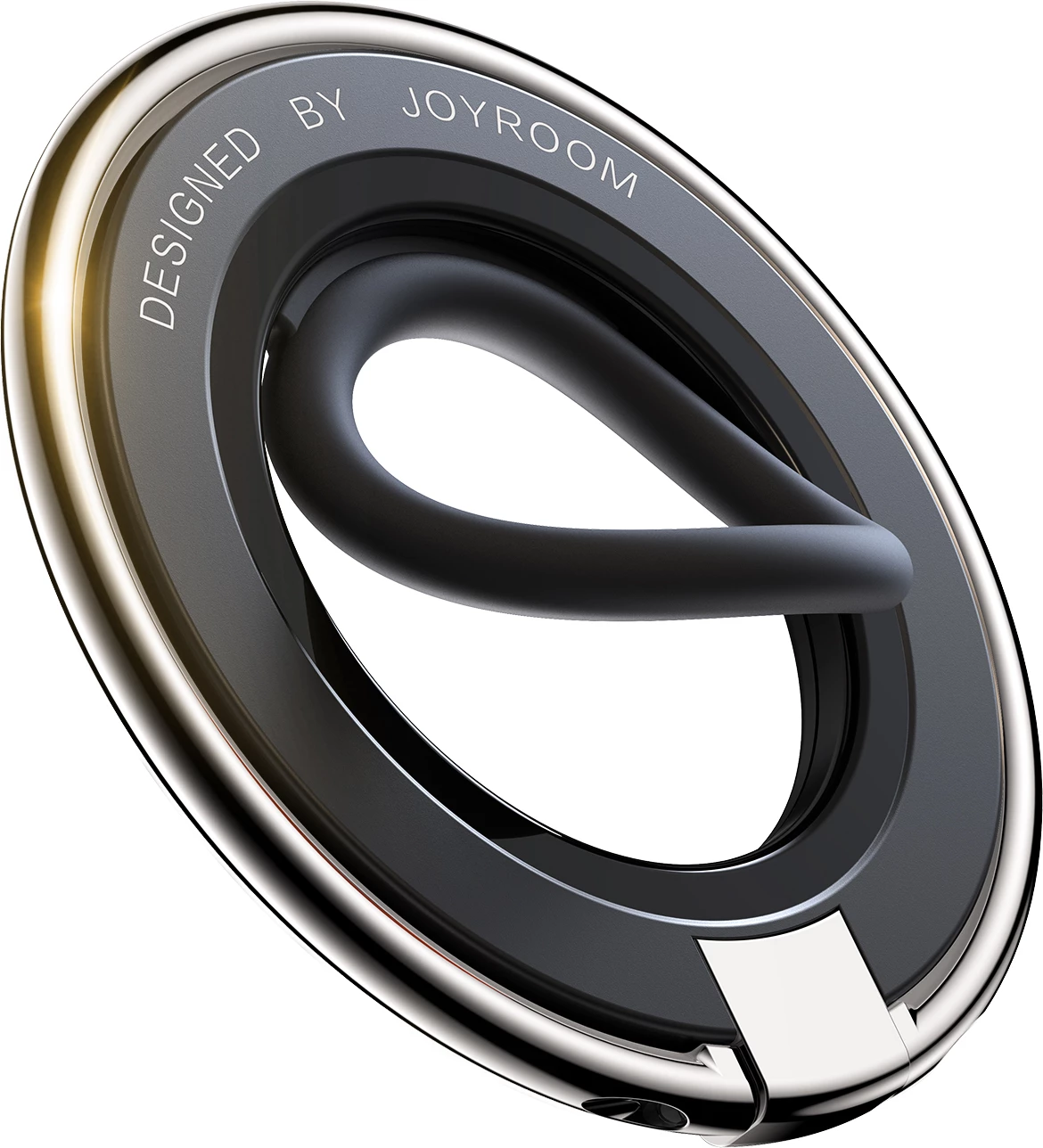 Magnetni nosilec MagSafe, prstan za prst, združljiv z iPhone 12–15 in telefoni 4,7–7", se spremeni v stojalo Joyroom JR‑ZS383, črn