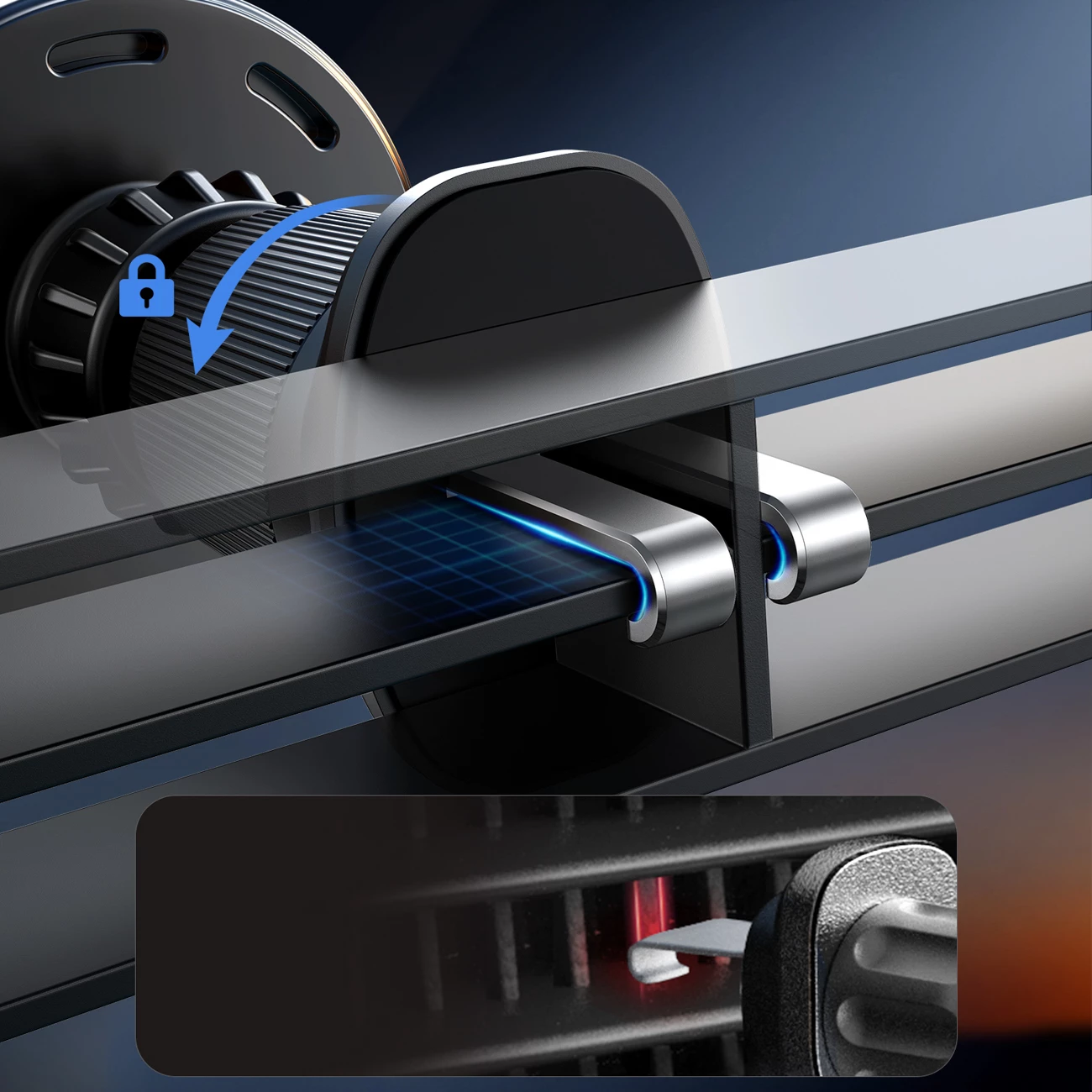 Magnetni nosilec z brezžičnim polnjenjem 15W Joyroom JR-ZS502, črn