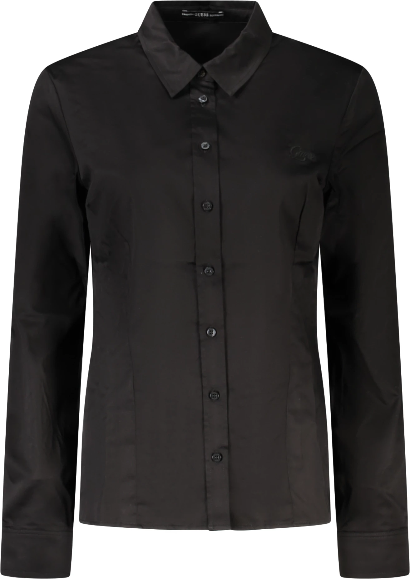 Majica za ženske z dolgimi rokavi, GUESS JEANS, črna