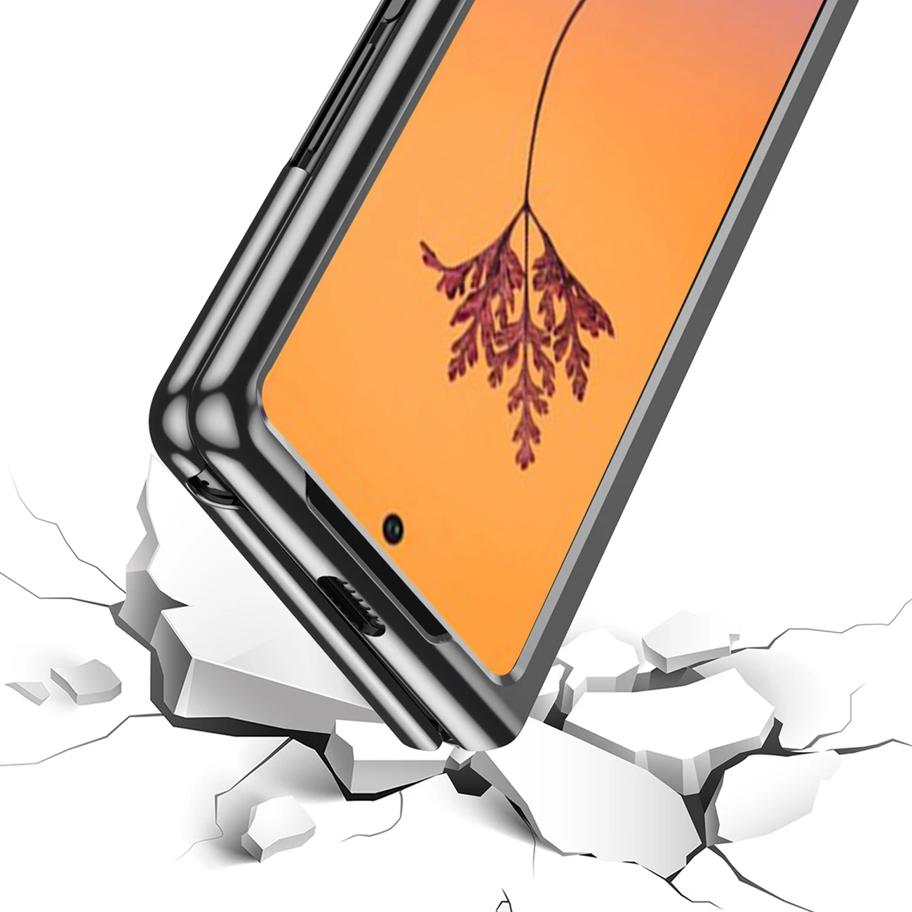 Zaščitna prevleka Hurtel Plating Case za Samsung Galaxy Z Fold 4, PC, kovinska okvirna, rožnata