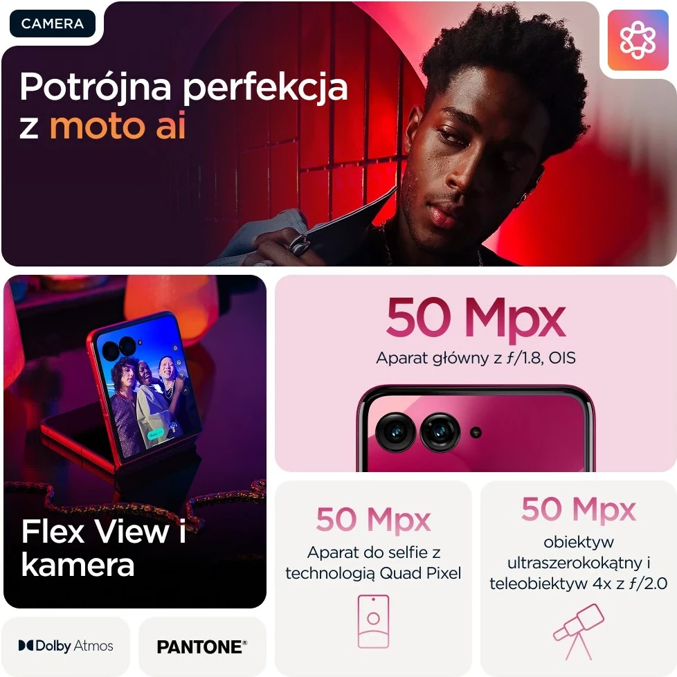 Zložljiv pametni telefon, roža — Motorola razr 60 ultra, 16 GB RAM, 512 GB