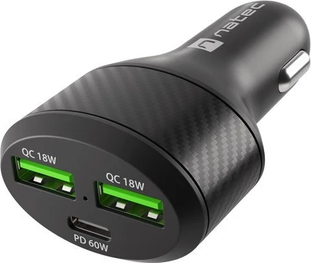 Avto polnilec 84W, Quick Charge 3.0, črn Natec Coney