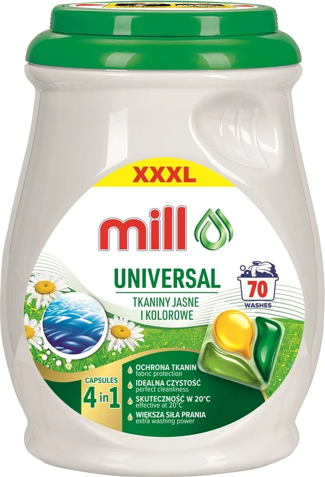Kapsule za pranje barvnih in svetlih tkanin MADONIS MILL Tri Caps, 70 kosov, univerzalno