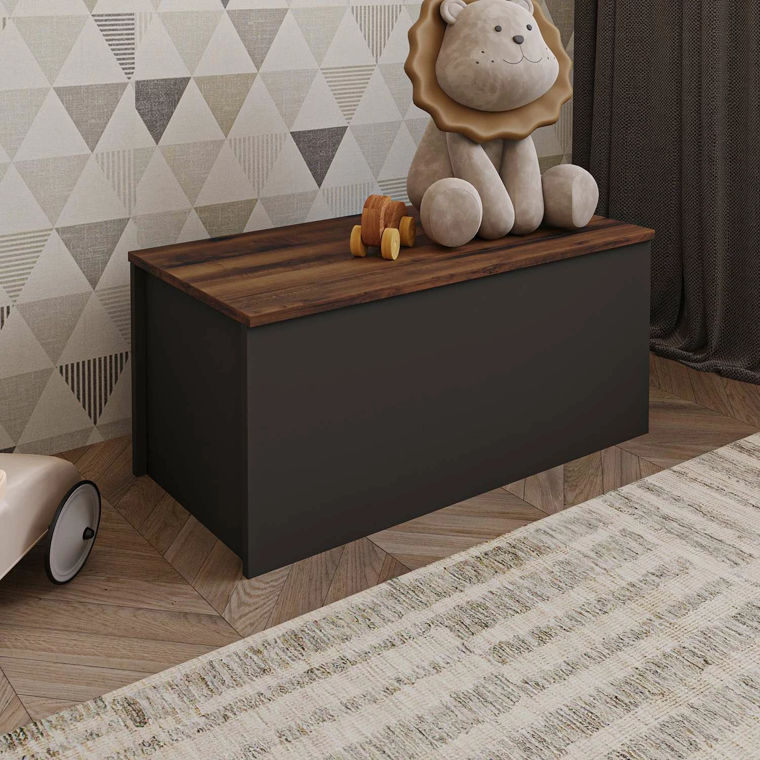 Predal, antracit in rustikalni oreh, Skye Decor Florya