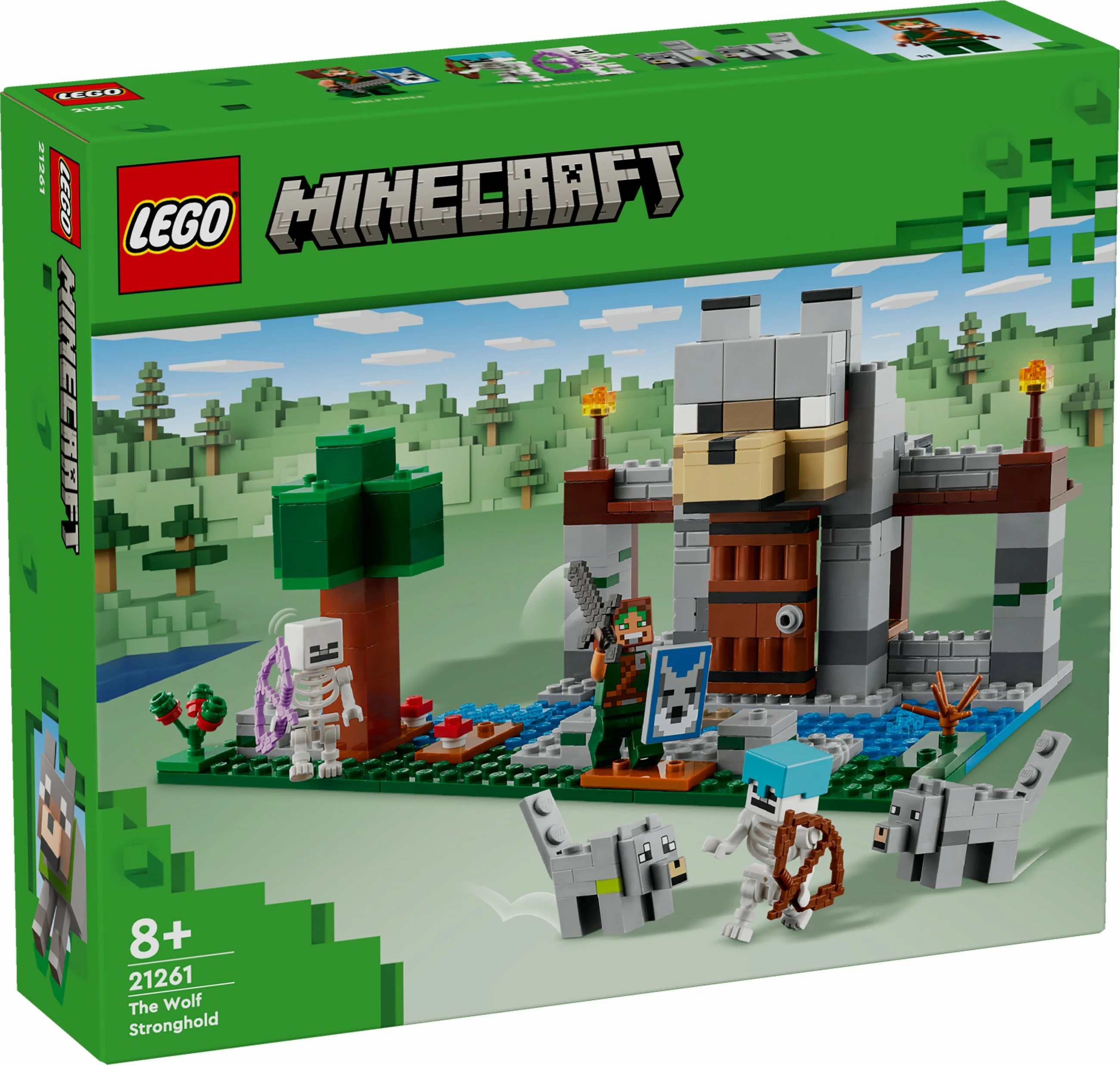 Set za gradnjo LEGO Minecraft Die Wolfsfestung 21261, večbarven