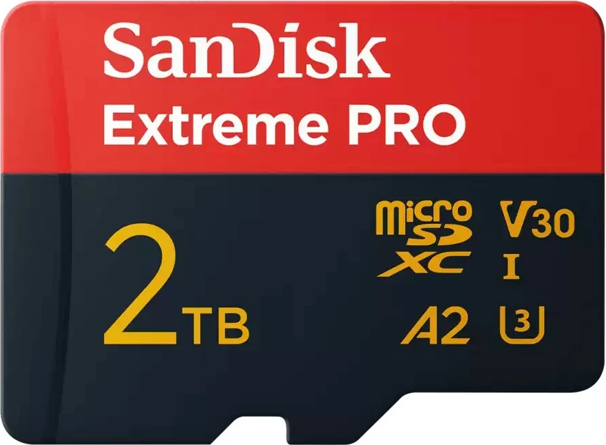 MicroSDXC kartica Sandisk Extreme PRO, 2 TB, Class 10, UHS-I, črno-rdeča