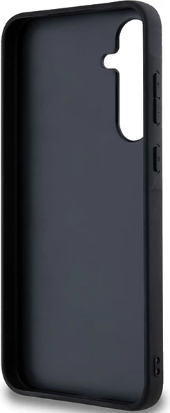 Ovitek za telefon s fiksnimi bleščicami in kovinskim znakom z ikoničnim logotipom Karl Lagerfeld za Samsung Galaxy A35, črn
