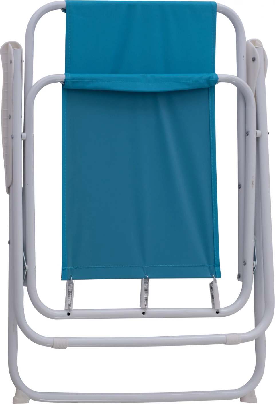 Plažni stol z visokim naslonom Zložljiv svetlo moder FH5148 Kovinski