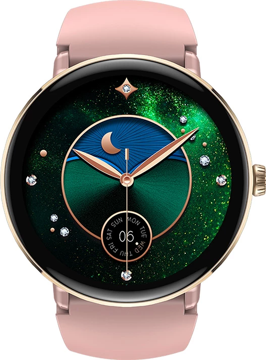 Pametna ura AMOLED 1,2", IP68, za ženske, roza, komplet z dvema paščkoma Zeblaze Lily 2