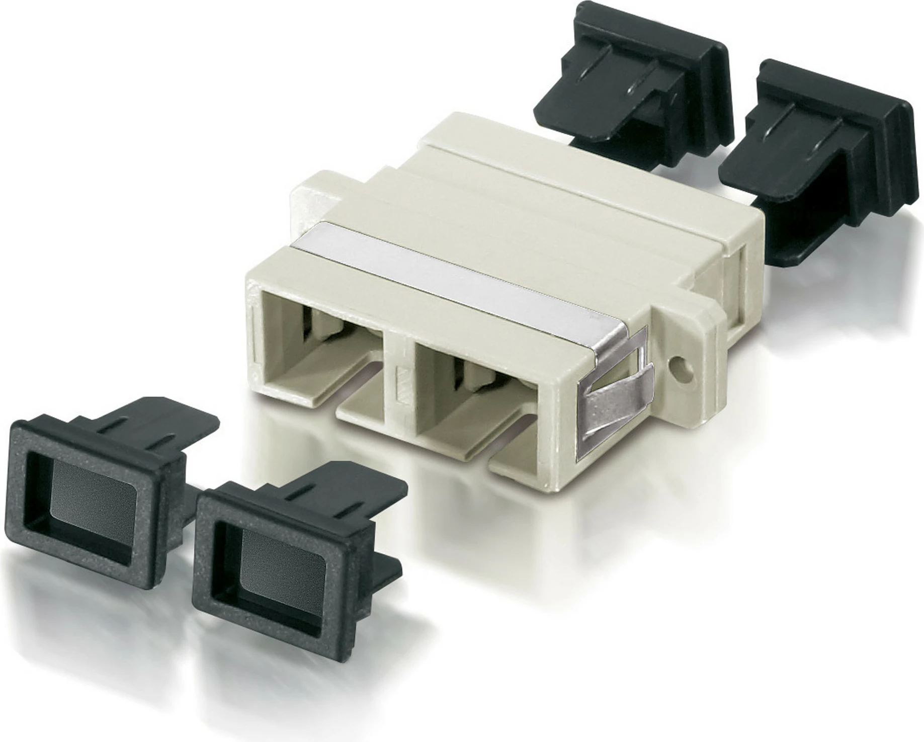 Adapter za optično vlakno SC Equip, OM1/OM2, večnačin, bež