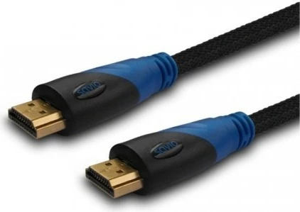 HDMI kabel, Savio CL-07, 3 m, v1.4, pozlačen, najlon, črno/moder