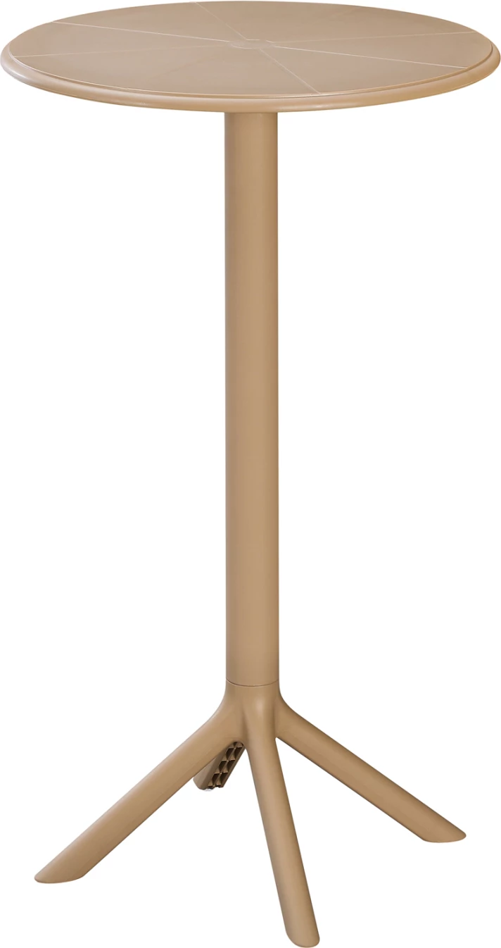 Okrogla barska miza TERRIN FH6126.14 iz polipropilena kapučino Φ60x106Hcm