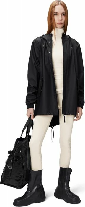 Dežni plašč Fishtail Rains, črn