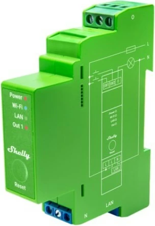 Zatemnjevalnik Shelly Pro Dimmer 1PM, 200 W, IEEE 802.11b/g/n, moder, zelen, siv
