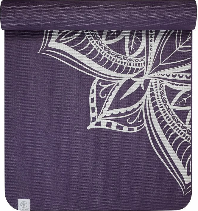 Preproga za jogo 6 mm, vijolična, Gaiam Aubergine Medallion