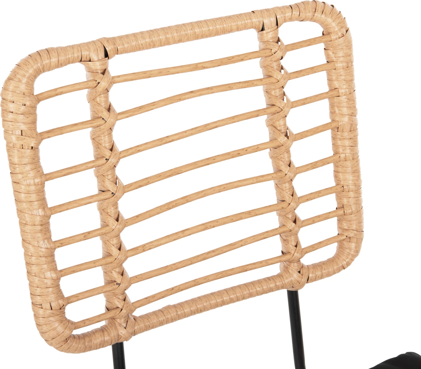 Barski stol srednje višine ALLEGRA FH5644.11 kovina in blazina črna-pletena bež 53x56x107H cm