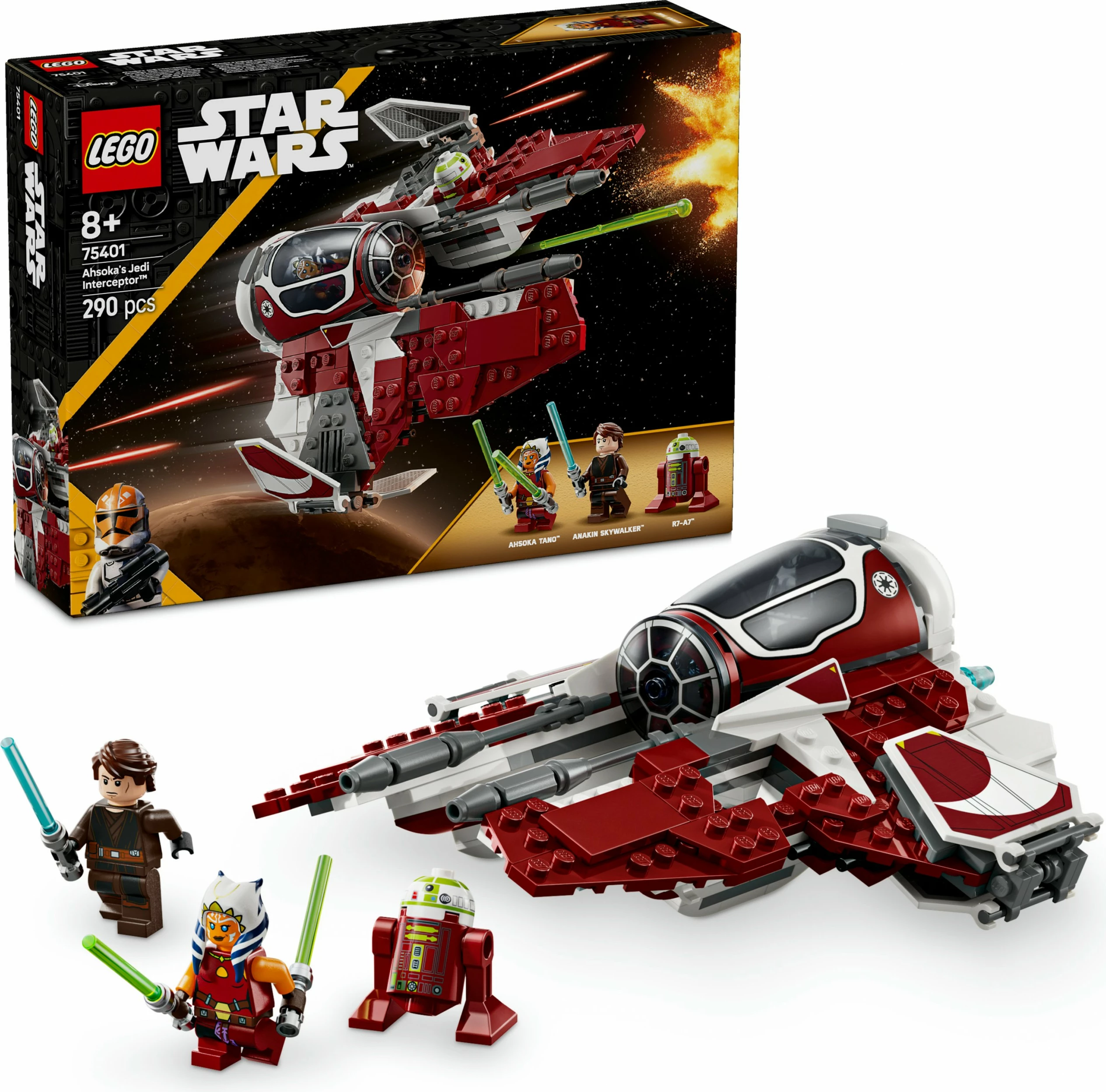 Gradbeni set Jedi Interceptor Ahsoka, LEGO Star Wars 75401, večbarven