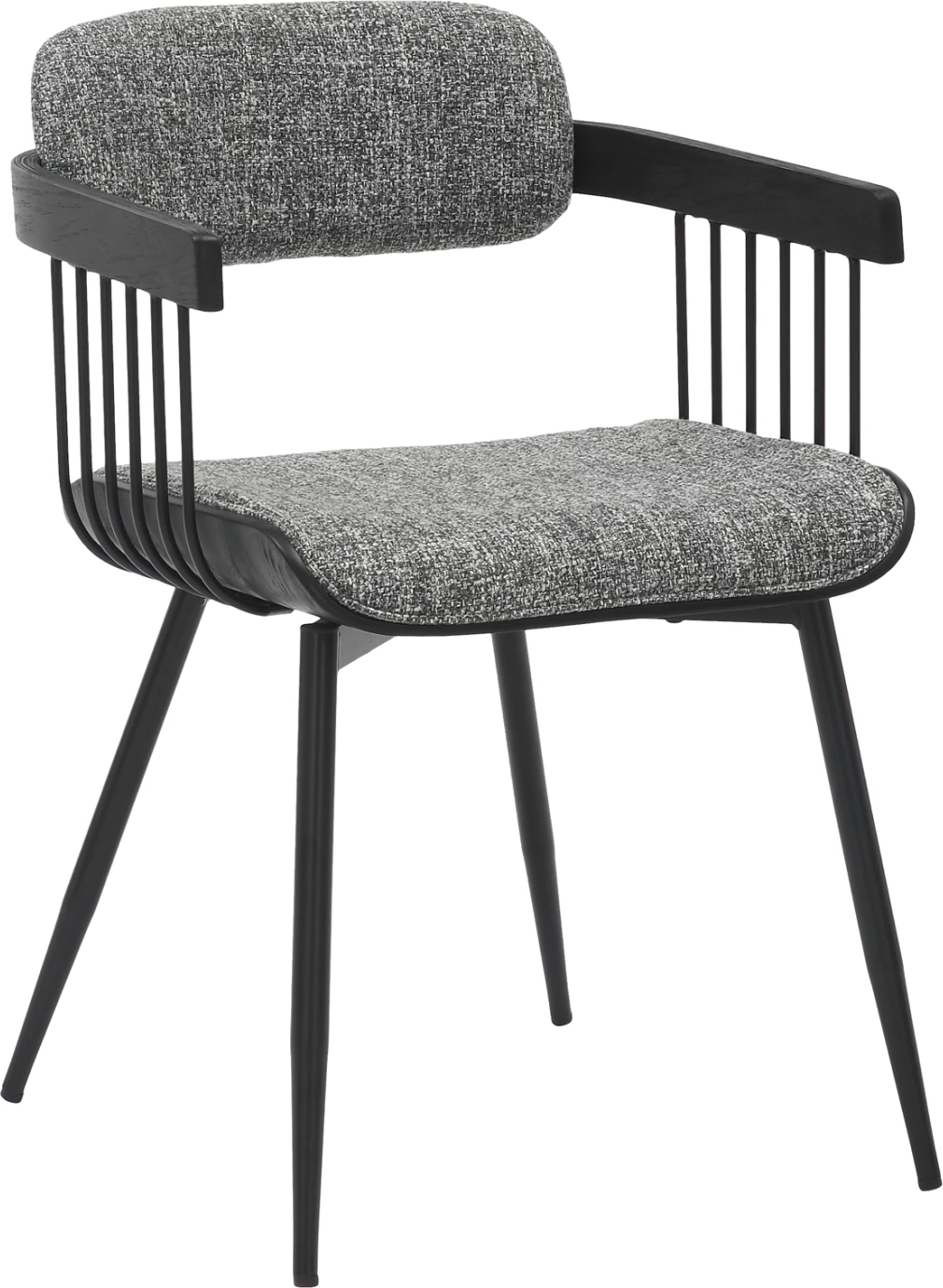 Jedilni stol LANG FH9973.02 črni kovinski okvir-siva tkanina 52x52x76H cm