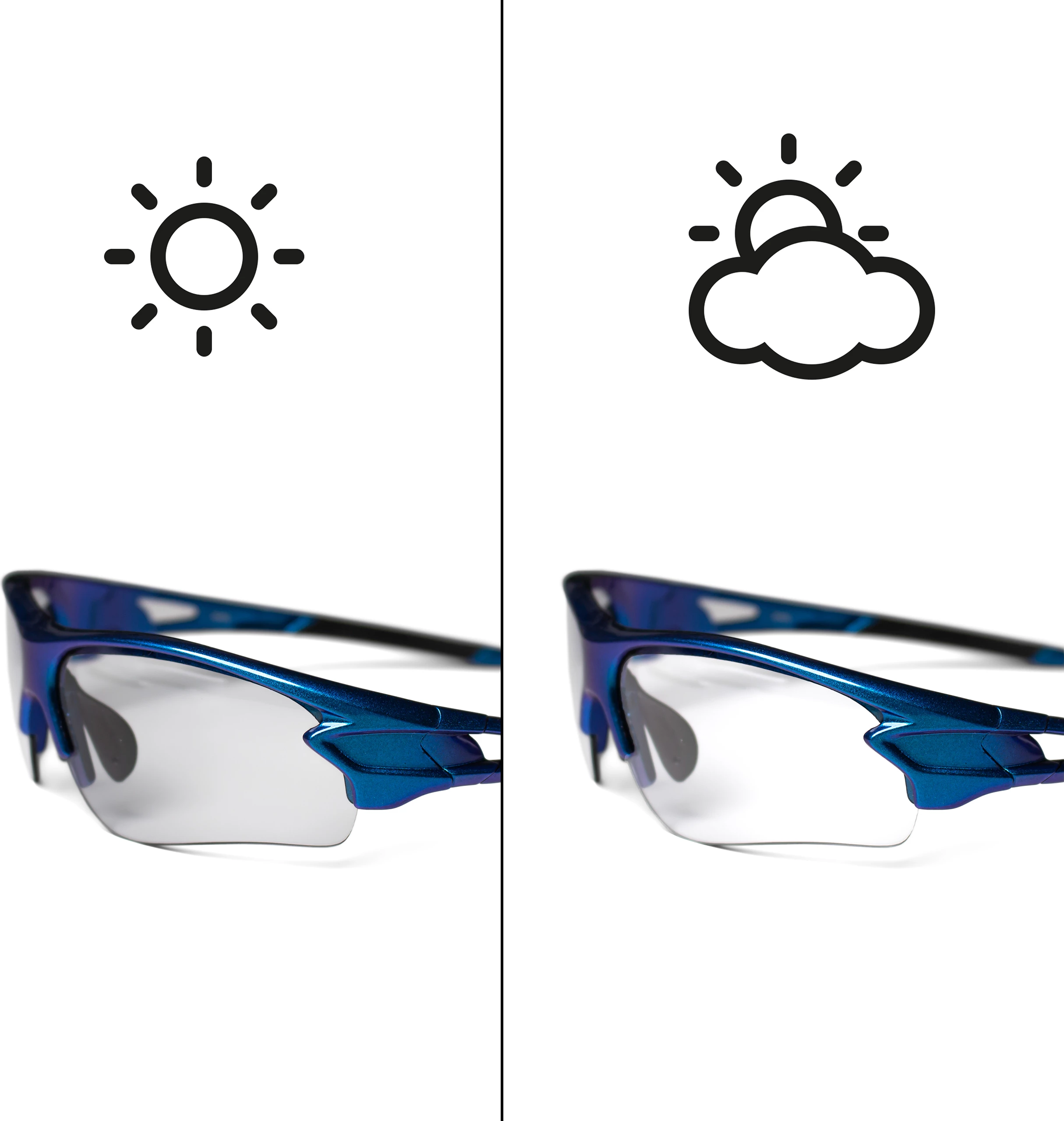 Kolesniške očala fotokromatske Rockbros 10069, UV400, modre