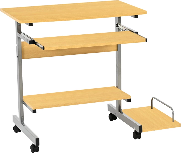 Računalniška miza, naravne barve, s kovinskim ogrodjem Veronce, 89x47x71 cm