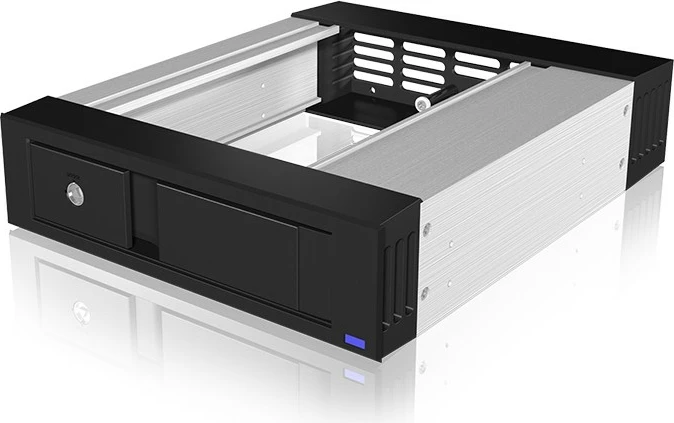 Kovinska kaseta za 3,5" SATA v 5,25" ležišču ICY BOX IB-158SK-B, aluminij, črna