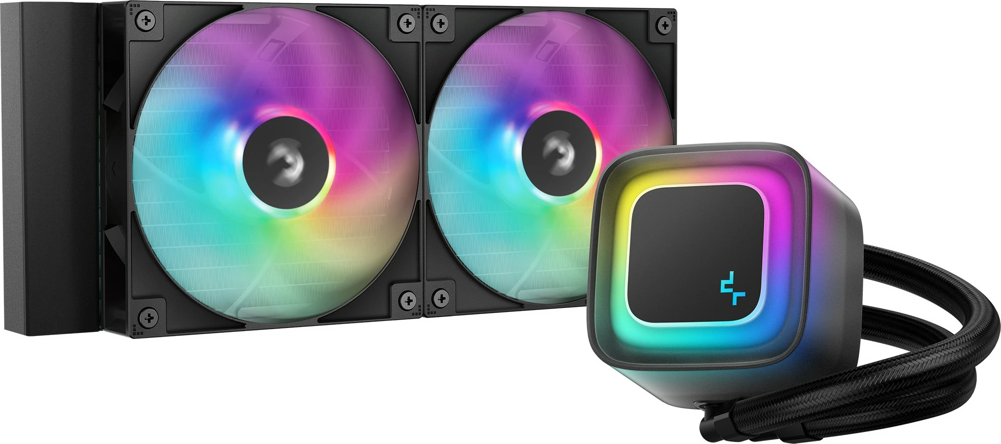 Flaširni vodni hladilnik Deepcool LE240 V2, 2x120 mm, RGB, črn