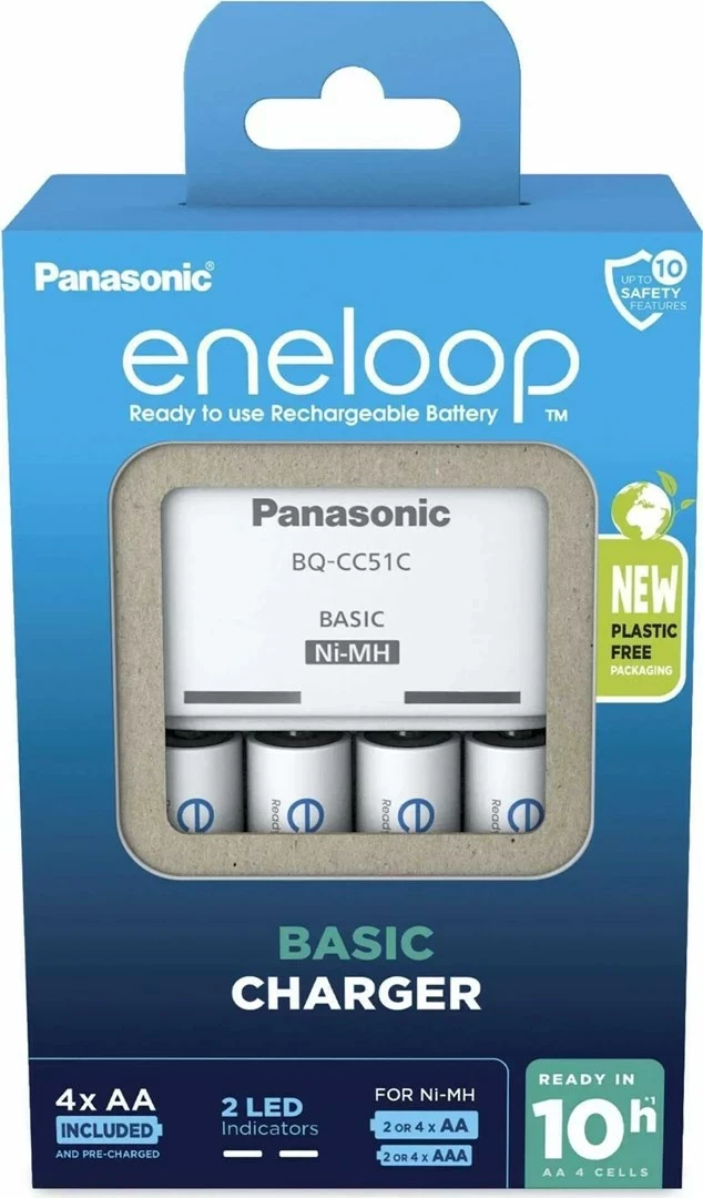 Polnilec baterij Panasonic Eneloop Basic BQ-CC51 s 4x AA 2000 mAh, bel