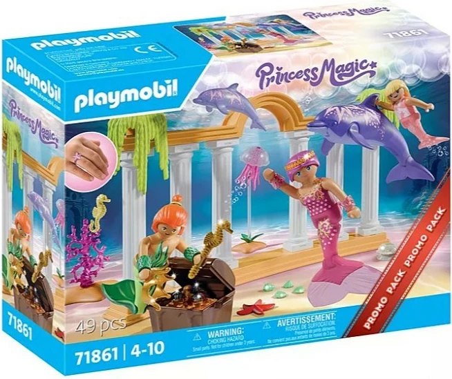Igralni set z morskimi deklicami in delfini, Playmobil Princess Magic 71861, 49 kosov