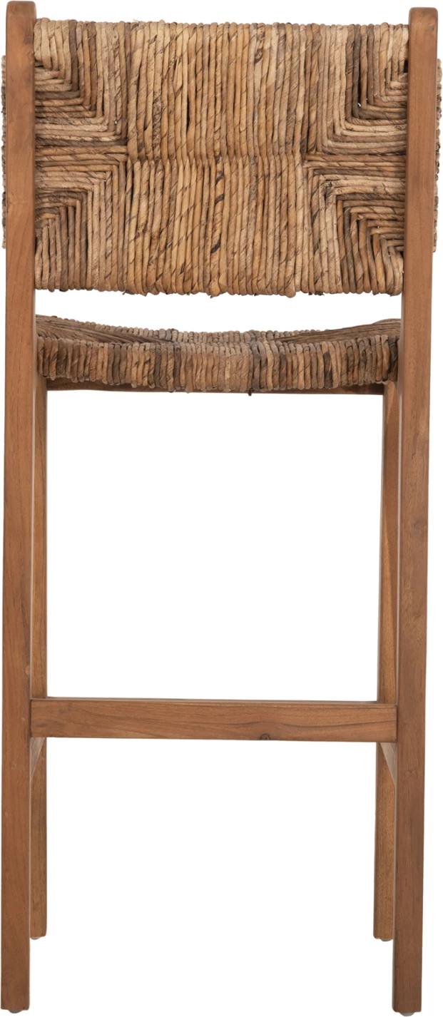 Barski stol WALTER FH9841 iz tikovine v naravni barvi-rush mat 46x55x105Hcm