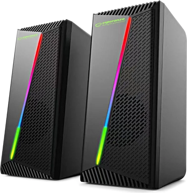 Komplet zvočnikov 2.0 LED, črn Esperanza EGS106, 6 W, 2 kosa